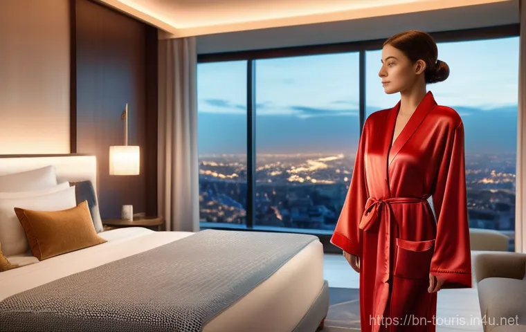 호텔경영학의 미래 전망 - **Smart Room & Voice Control in a Luxury Suite**
    "A sleek, futuristic hotel suite interior. The ...