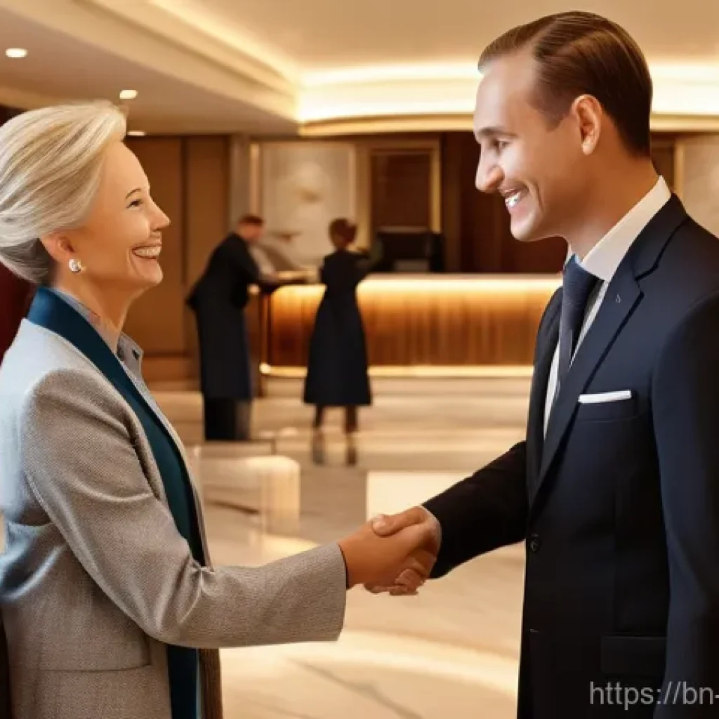 호텔 경영의 인사 관리 - **Prompt 1: The Heart of Hospitality - Happy Staff, Delighted Guests**
    A bright, inviting scene ...