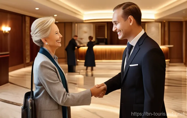 호텔 경영의 인사 관리 - **Prompt 1: The Heart of Hospitality - Happy Staff, Delighted Guests**
    A bright, inviting scene ...