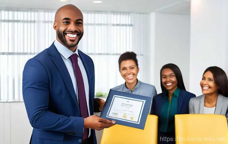 호텔 경영의 인사 관리 - **Prompt 2: Modern Hospitality - Empowered Through Technology Training**
    Inside a sleek, contemp...